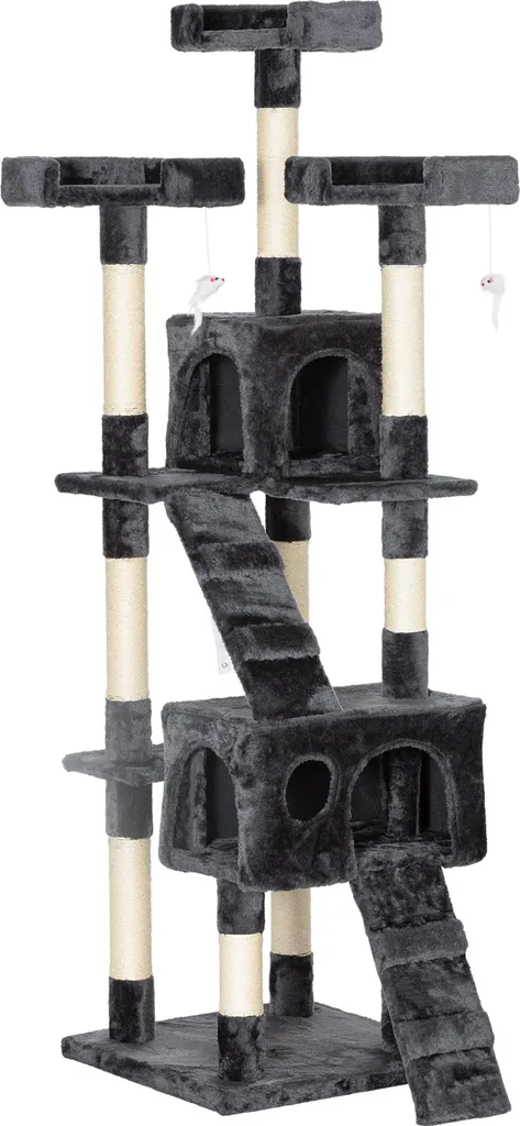 Albero Tiragraffi 170cm Fortuna Lai Grigio: Design e Comfort per Gatti