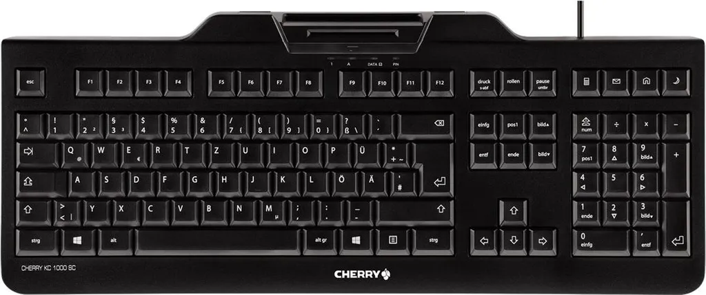 Cherry KC 1000 SC Clavier Filaire AZERTY Noir avec Lecteur de Carte à Puce