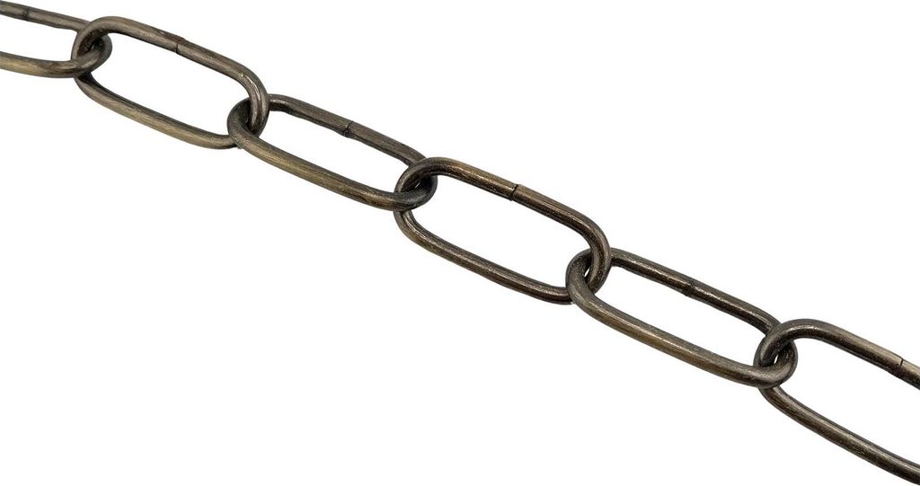 Kette für Kronleuchter Lampenkette 1m Gliederkette Kronleuchteraufhängung Leuchtenkette Eisenkette Rundgliederkette Metall, Patina, 4mm