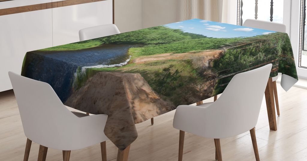 ABAKUHAUS Landschaft Tischdecke, Polomet in Russland, Inn und Outdoor Bereich geeignet Waschbar Druck Klare farben Kein Verblassen, 140 x 240 cm, F...