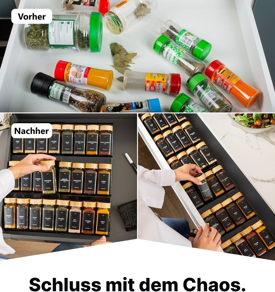2er Set Verstellbares Gewürzregal für Schublade mit 24 Produktbild 5