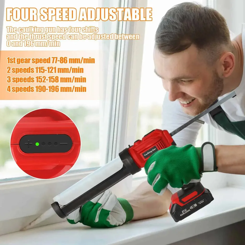 Pistolet silicone électrique 18V à 4 vitesses avec éclairage intégré - 7