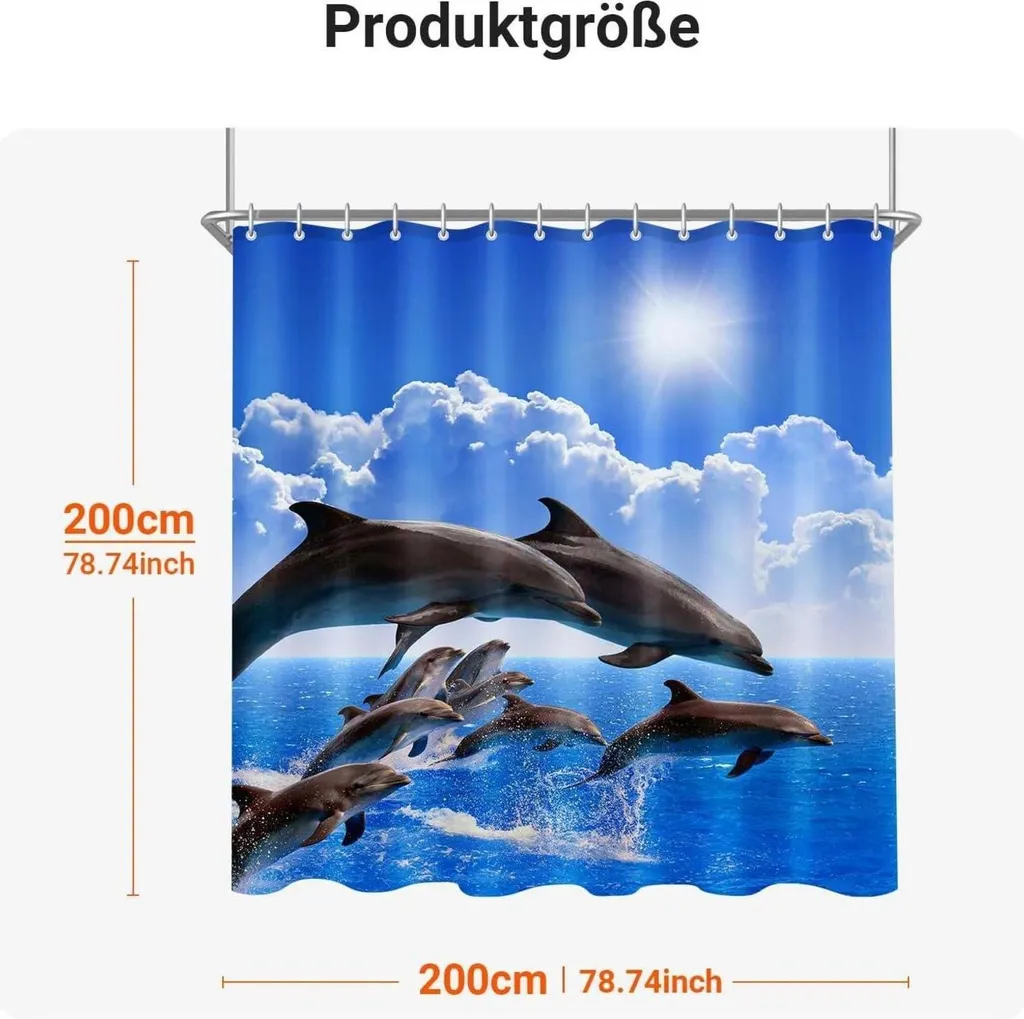 Tenda Doccia 200x200 Dolphin Antimuffa - Lavabile e Resistente - 6