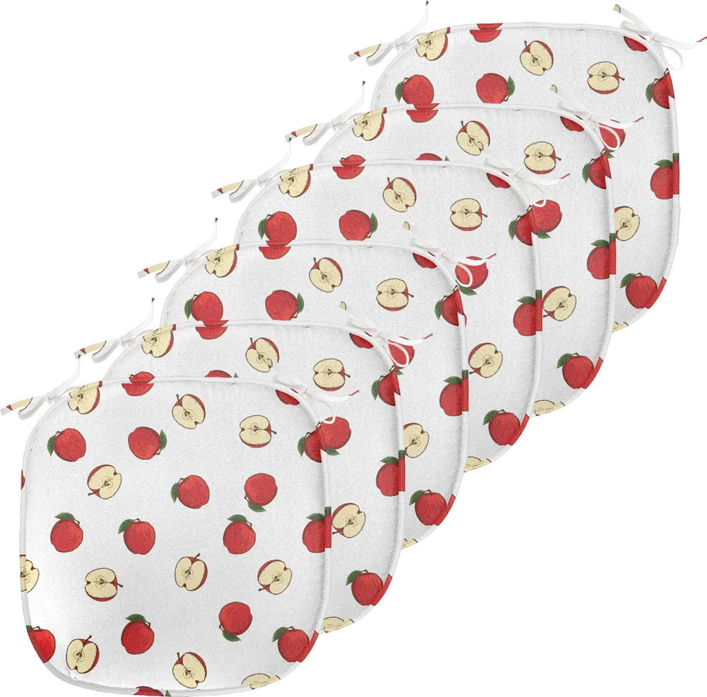 Coussin de chaise anti-tache avec attaches lot de 6 rouge 40x40 cm
