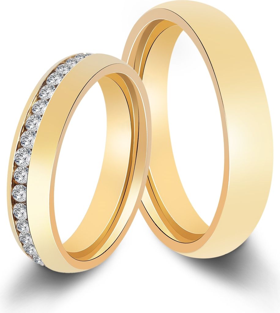 Akzent Damen-Partnerring, Edelstahl, Similibesatz, Produktbild 