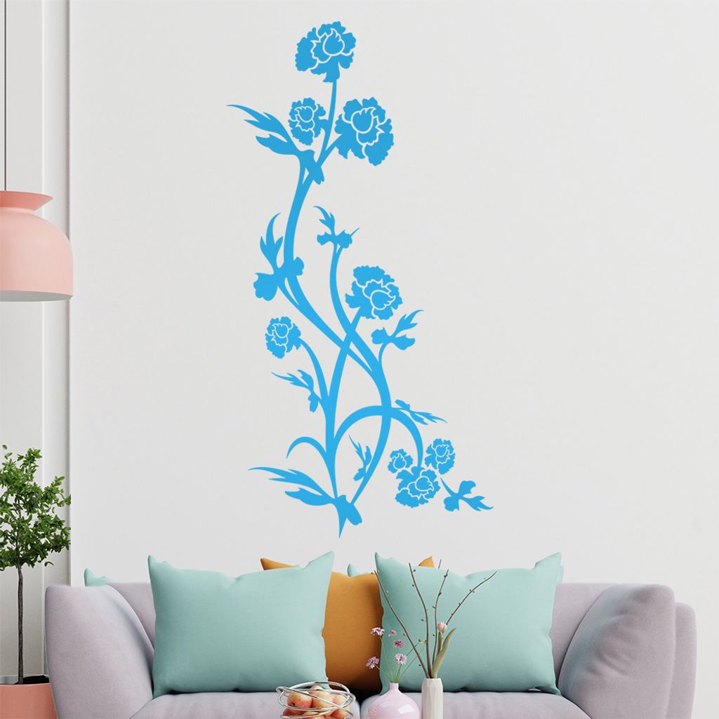Schöne Blüten Ranke Wandtattoo in 6 Größen - Wandaufkleber Wall Sticker - Dekoration, Küche, Wohnzimmer, Schlafzimmer, Badezimmer