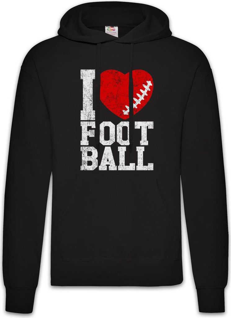 Urban Backwoods I Love Football III, Herren Hoodie, Farbe: Schwarz, Größe: L