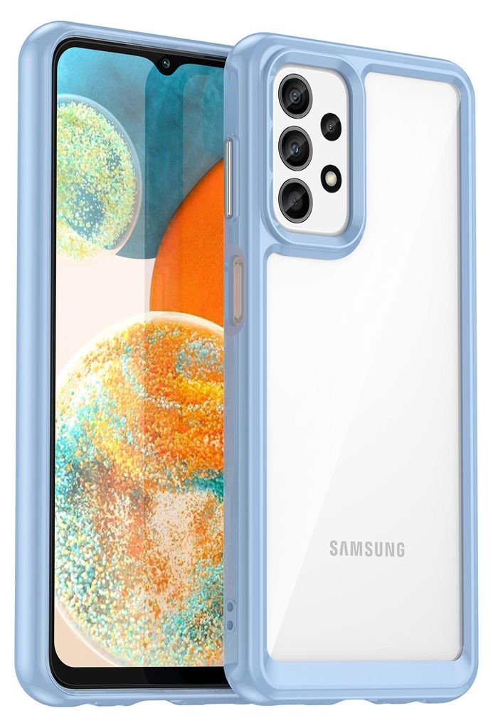 Galaxy A23 Hülle, Klar Rückseite Stoßfeste TPU Silikon Bumper Schutzhülle für Samsung Galaxy A23 5G / 4G Blau