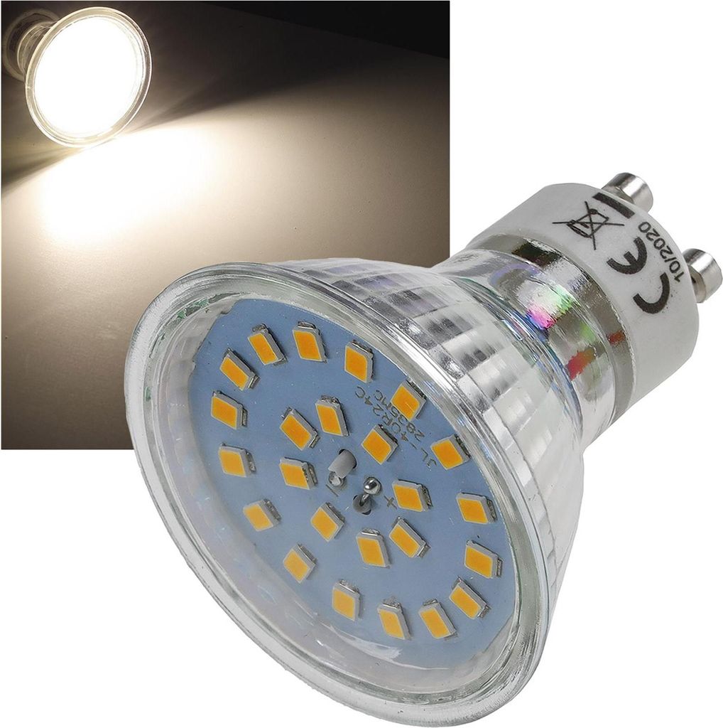 ChiliTec 21732 LED Strahler GU10 "H55 SMD" 120°, 4000k, 460lm, 230V/4W, neutralweiß