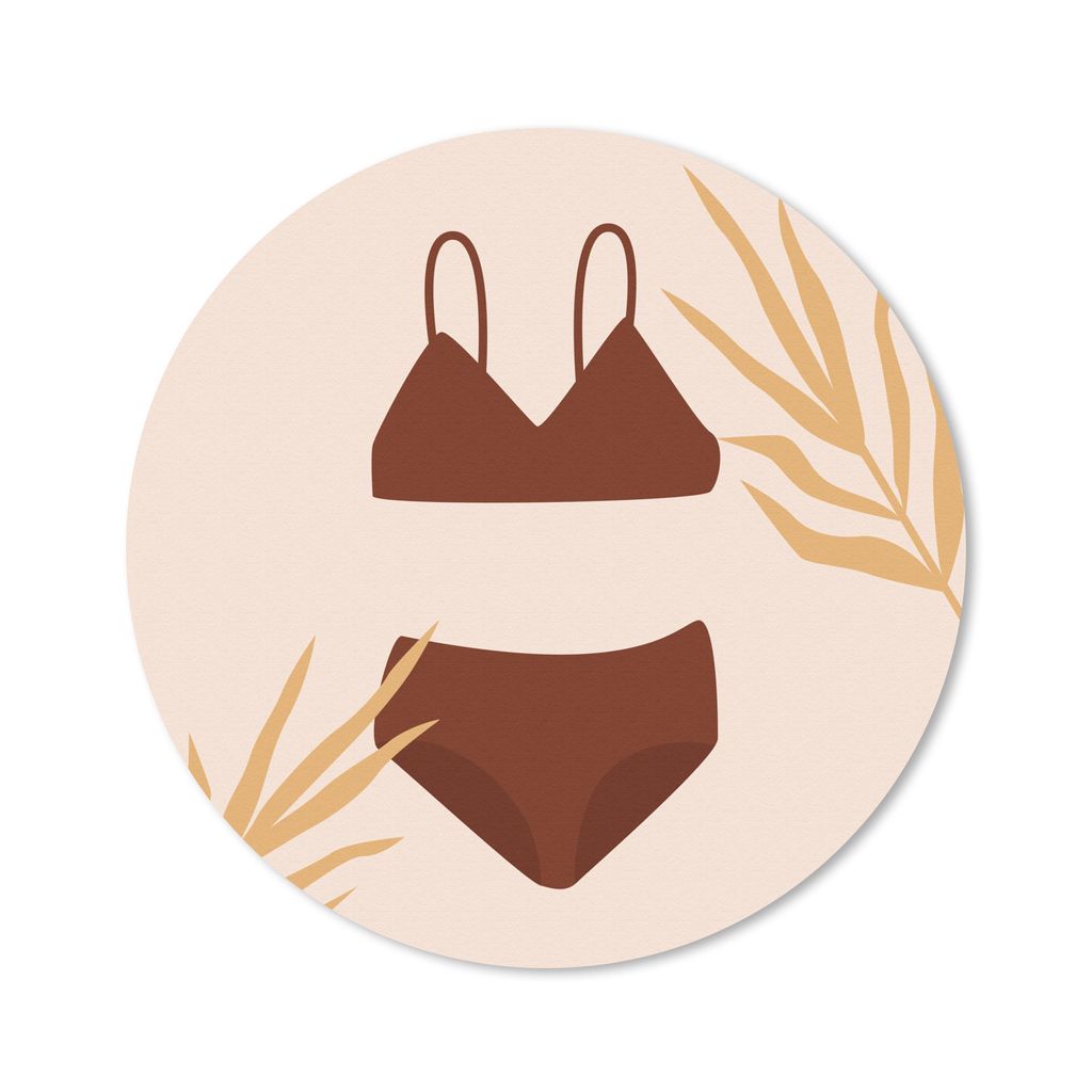 MuchoWow Mauspad Mousepad Bikini - Sommer - Blätter 30x30 cm - Mousepads - Maus Mat - Pad - Mausunterlage - Tischunterlage - Schreibtischmatten