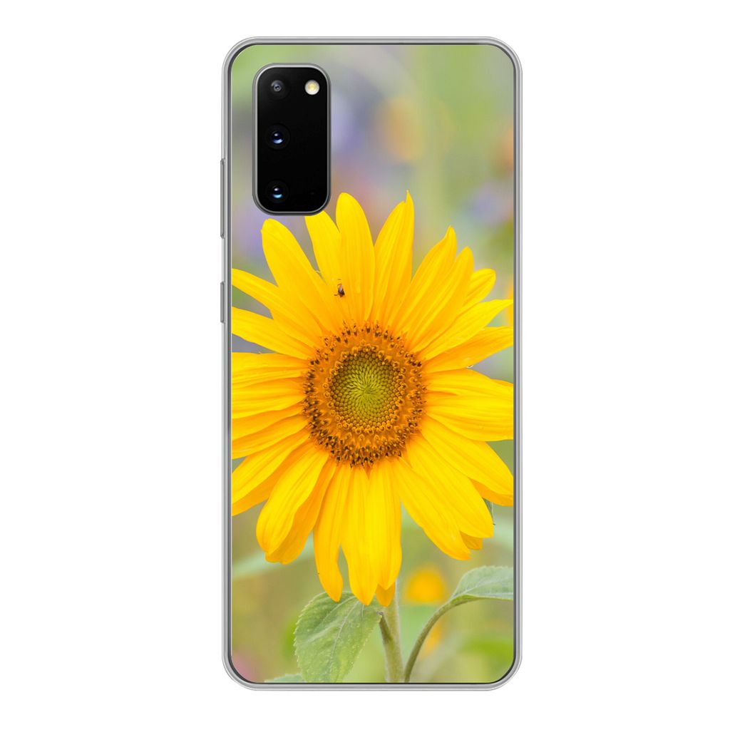 MuchoWow Handyhülle Schutzhülle Hülle für Samsung Galaxy S20 Blumen - Sonnenblume - Gelb Silikon Softcase Handy Hülle - Bild