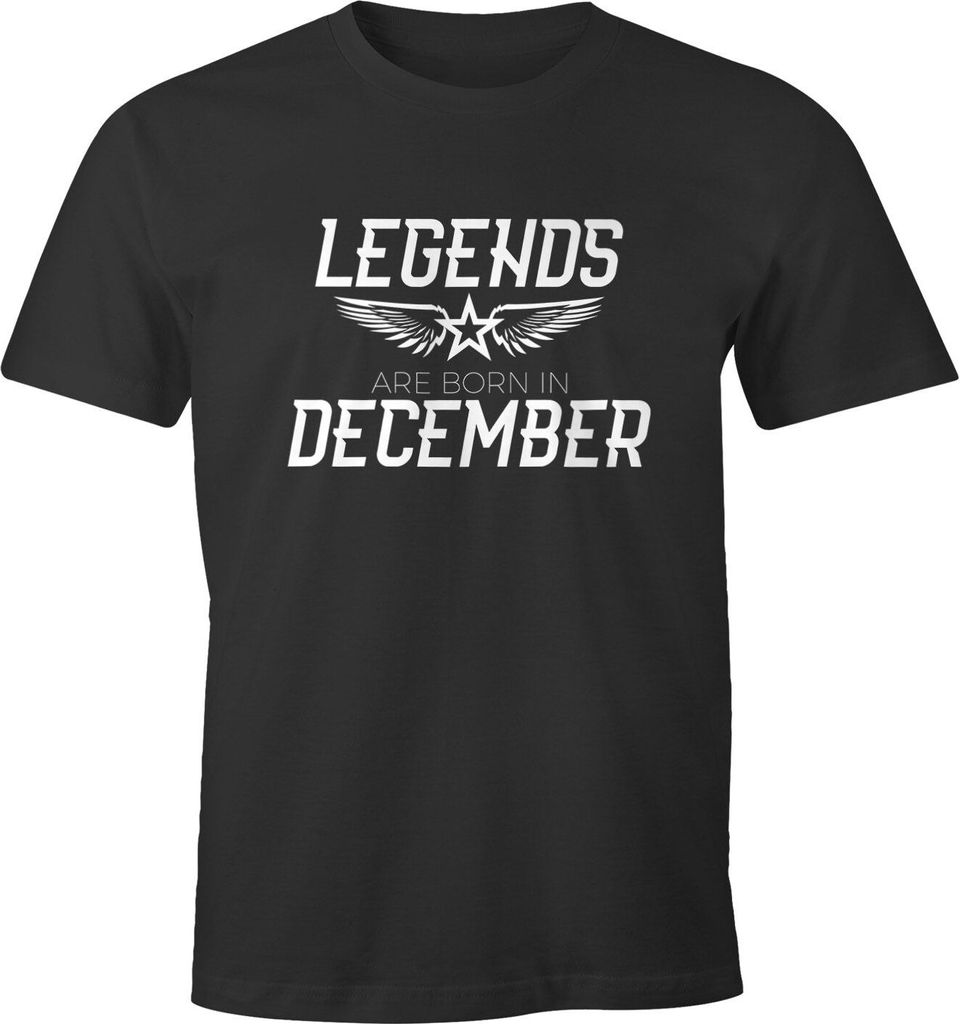 Herren T-Shirt Legends are born in December Geburtstag Geschenk Fun-Shirt Moonworks anthrazit M