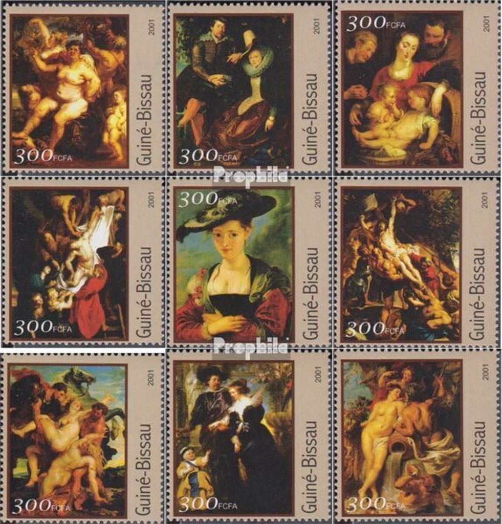 Briefmarken Guinea-Bissau 2001 Mi 1660-1668 postfrisch Gemälde