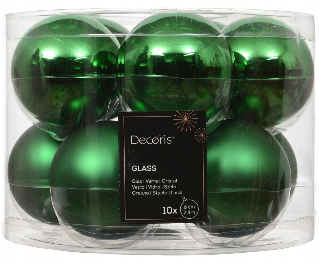 Weihnachtskugeln Glas 6cm x 10 Stück - Jolly grün Produktbild 