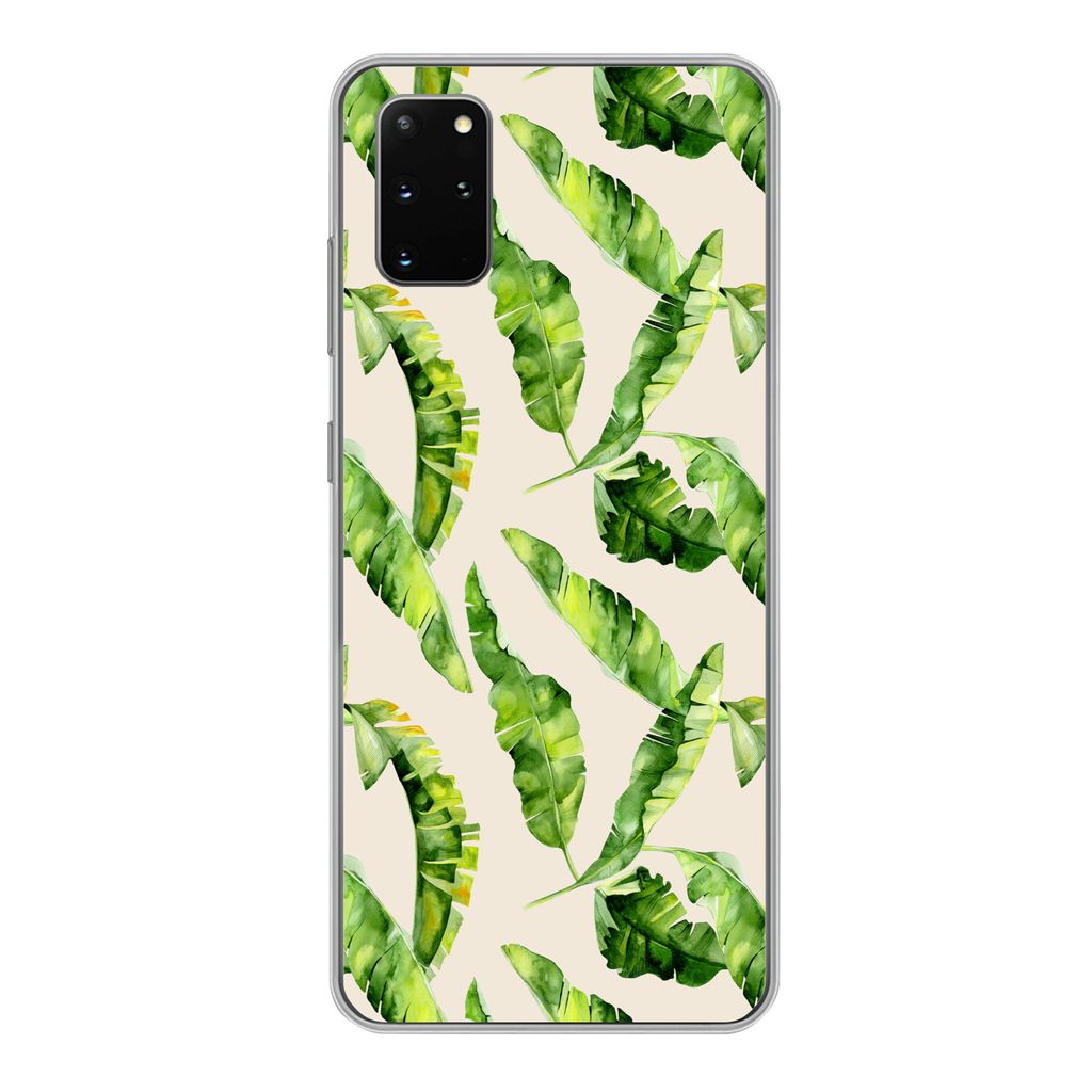 MuchoWow Handyhülle Schutzhülle Hülle für Samsung Galaxy S20 Plus Blatt - Tropisch - Muster Silikon Softcase Handy Hülle - Hartschale