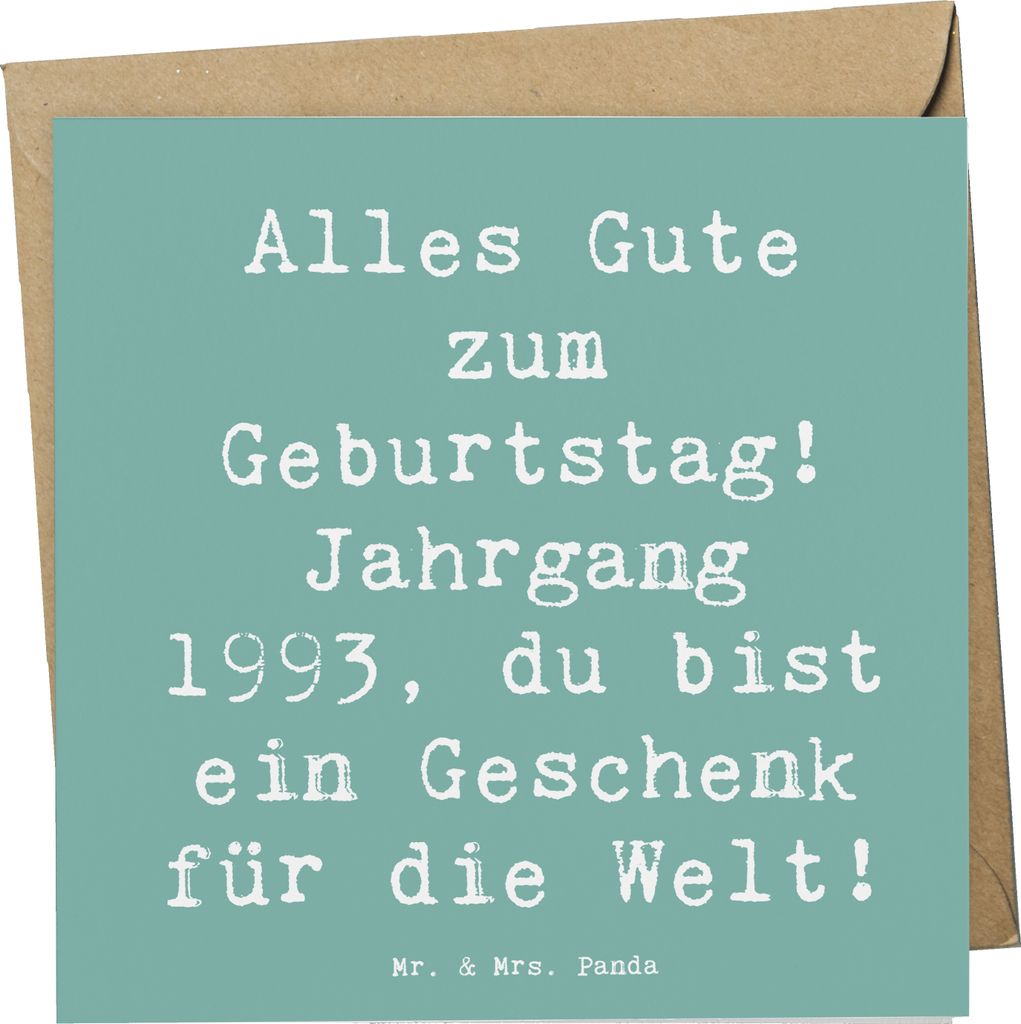 Mr. & Mrs. Panda Klappkarte Spruch 1993 Geburtstag - Meeresbrise - Geschenk, anlasskarte, Glückwunschkarte, herzliche Geburtstagswünsche, Geburts...