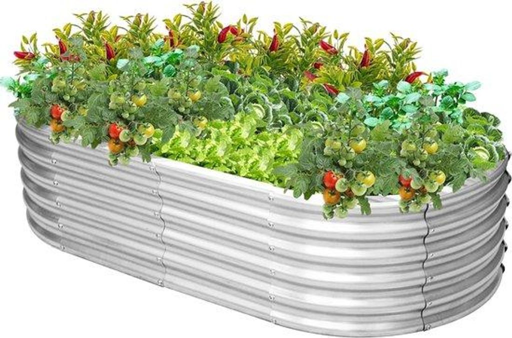 Verzinkte bloembak 120 x 60 x 30 cm - Vrijstaande Gartenpflanzentrog