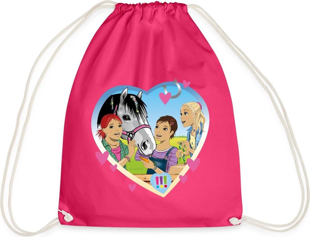 Spreadshirt Die Drei Ausrufezeichen Einsatz Im Pferdestall Turnbeutel, One size, Fuchsia