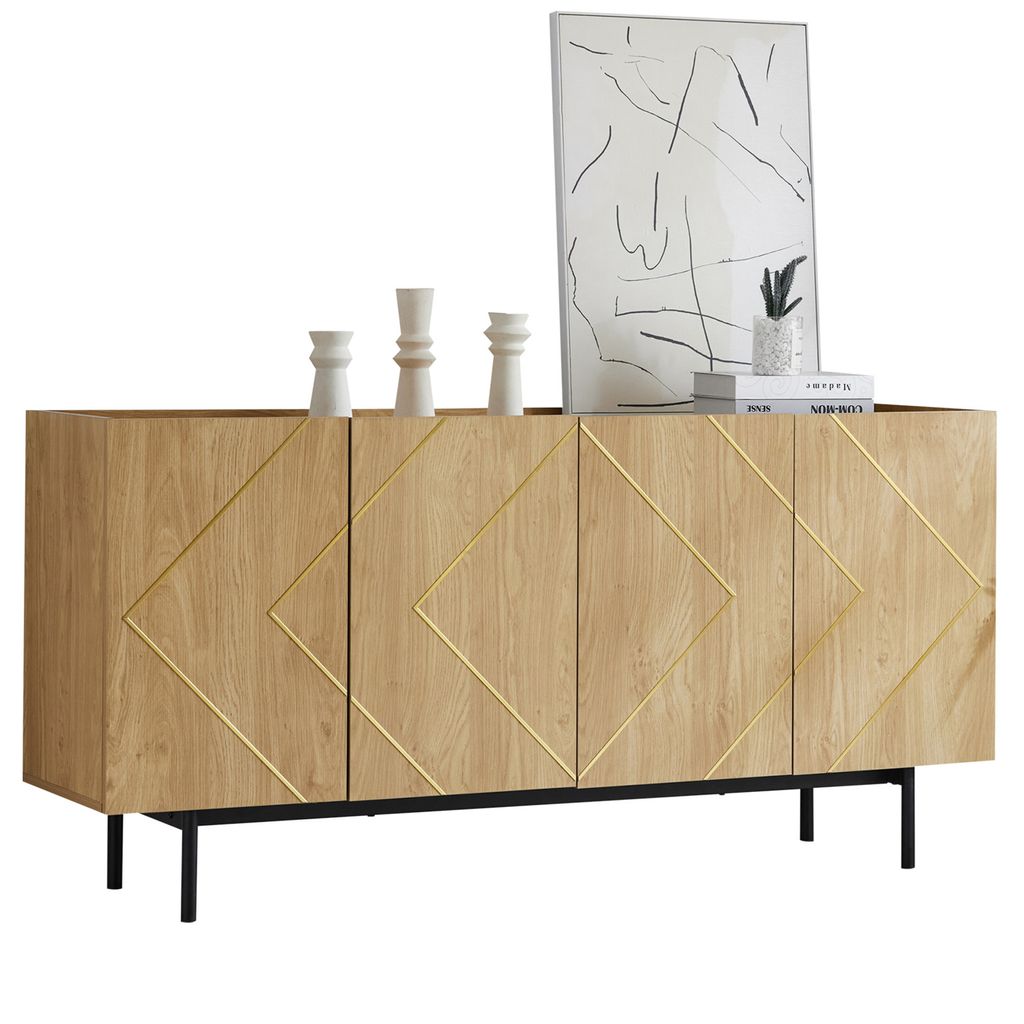 Sideboard Breite 160 cm, Wohnzimmerschrank, Mehrzweckschrank, Küchenbuffet