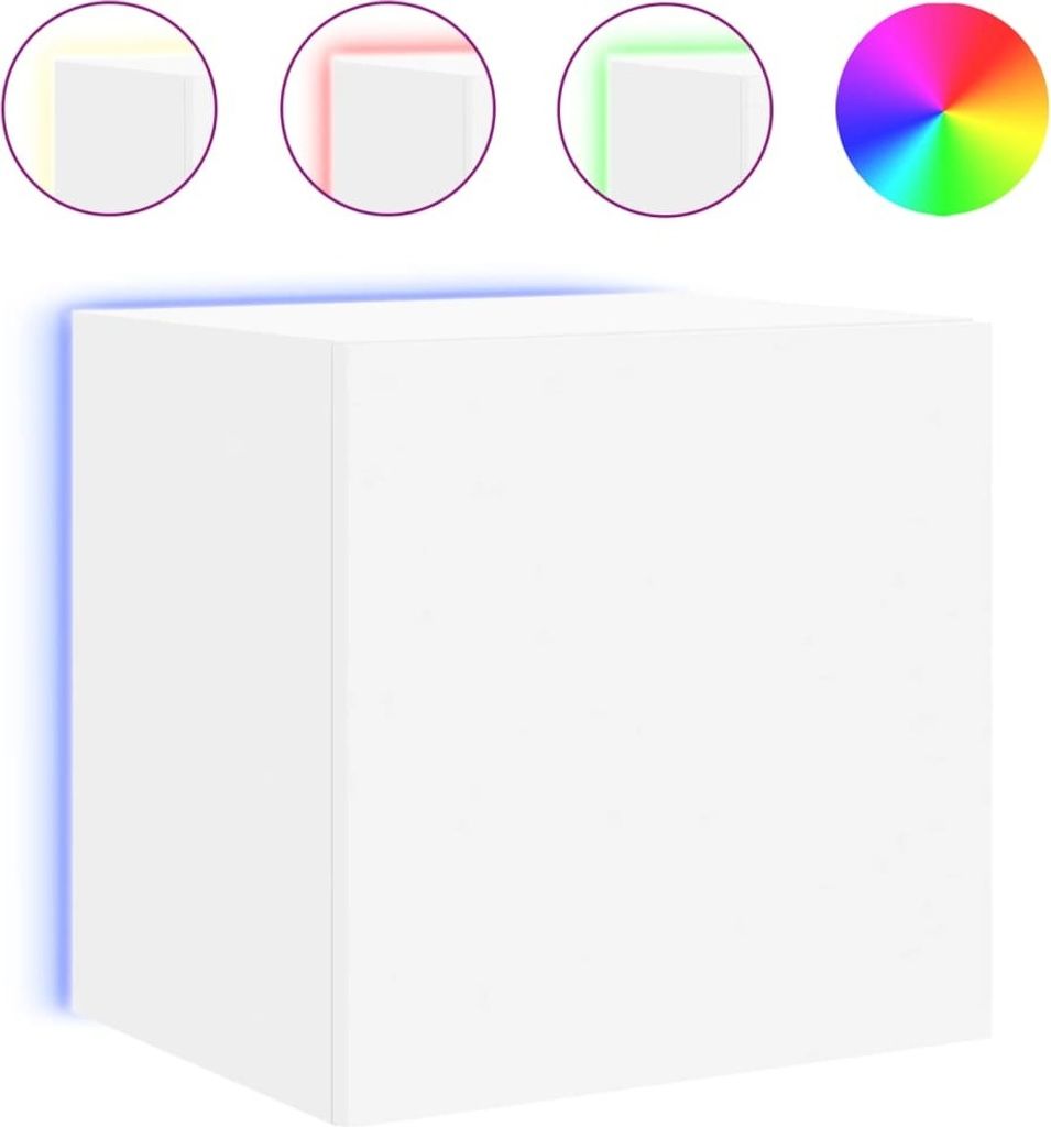 "SALE 2026"TV-Wandschrank, Fernsehtisch - CLORIS - mit LED-Leuchten Weiß 40,5x35x40cm - TV-Schränke DEMöbel206806