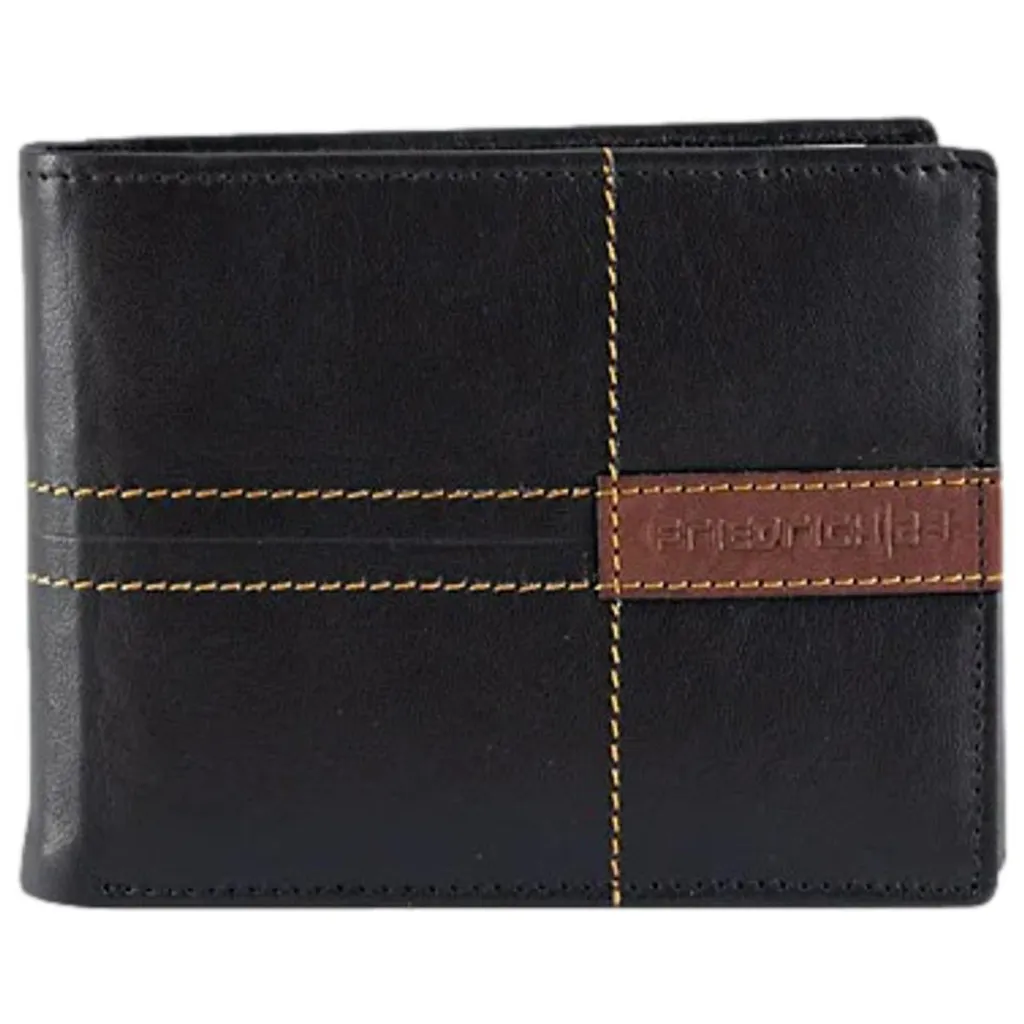 Porte-monnaie en cuir bicolore pour homme avec bloqueur de signaux RFID