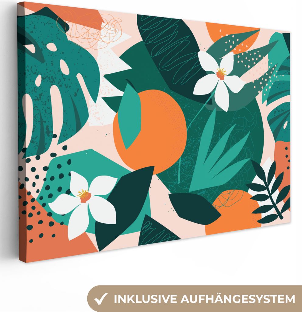 OneMillionCanvasses - Leinwandbilder - 150x100 cm, Blumen - Obst - Dschungel, Wandbilder Kunstdruck Wanddekoration