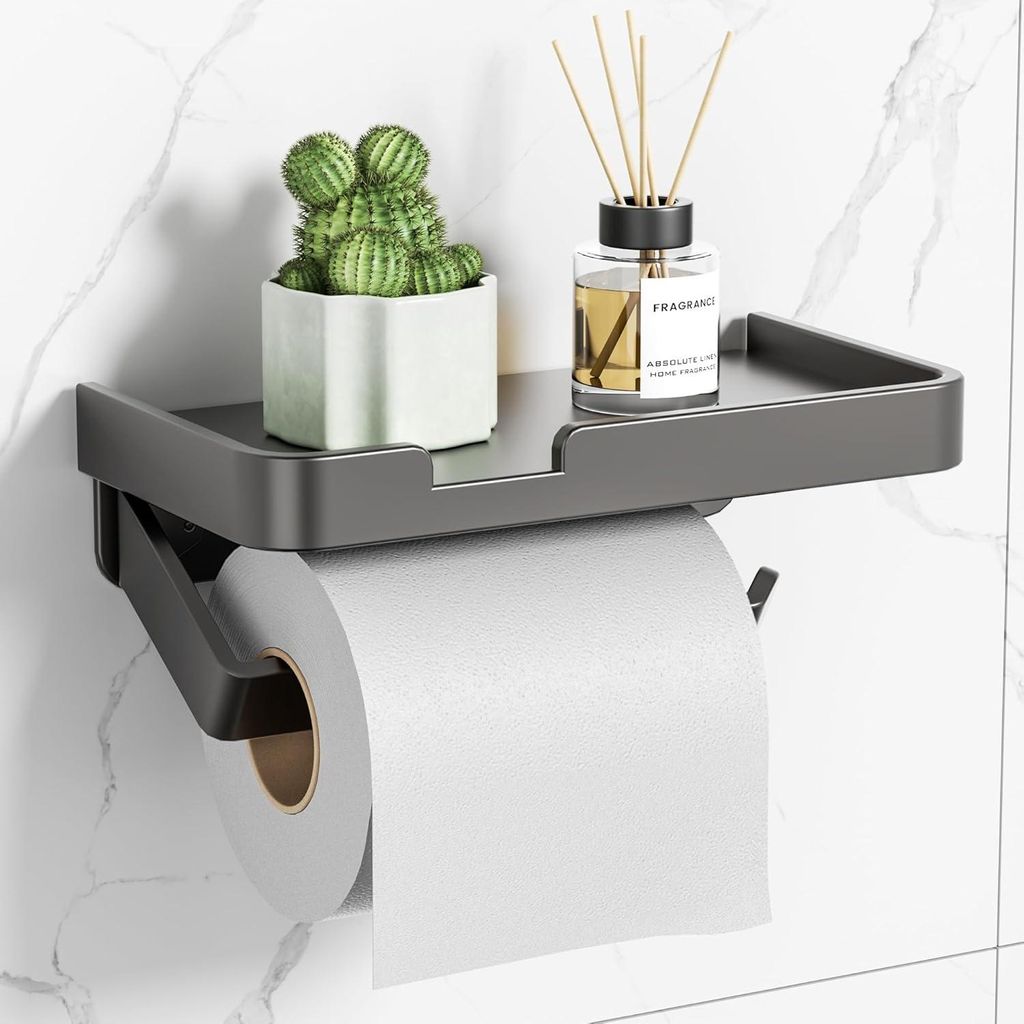 Toilettenpapierhalter mit Ablage, Klopapierhalter ohne Produktbild 