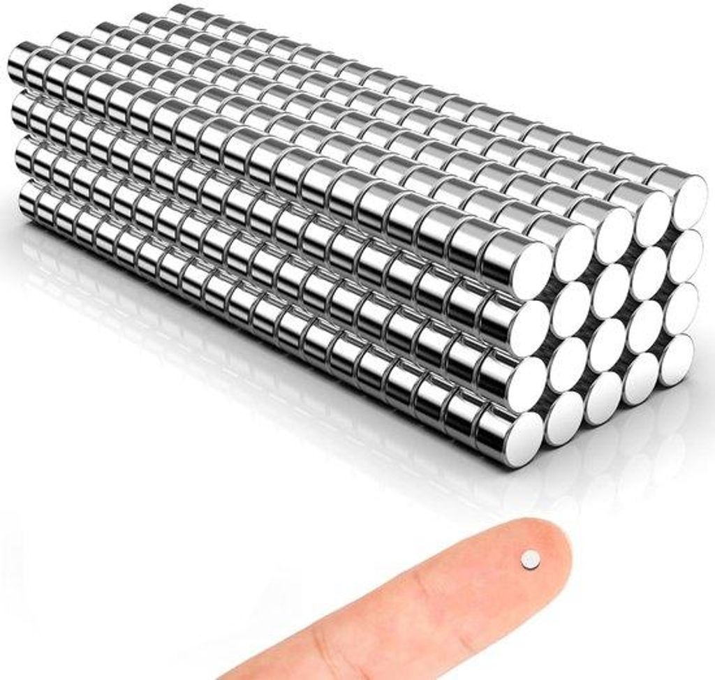Neodym-Stapel 300er, starke 3x2 mm Magnete, extra leistungsstarke Neodym-Magne, klein, runder Magnetstapel für Schülerbretter, Informationsbrette...