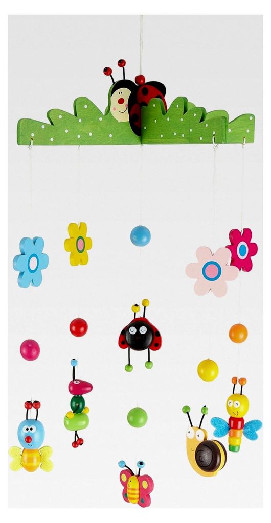 3D Baby Mobile Ø ca. 26 cm | Edition Käferchen aus Holz | Mobile für Mädchen und Jungen