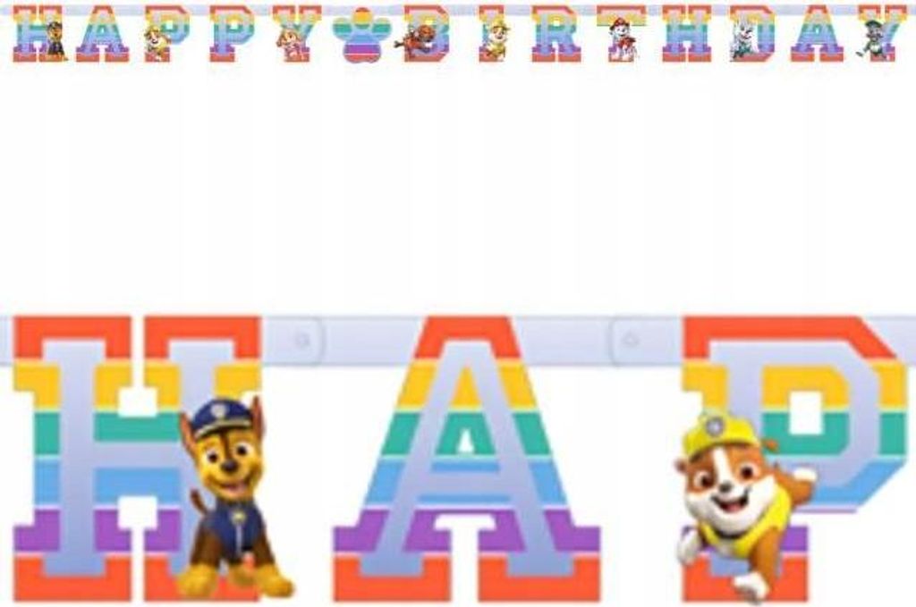 Paw Patrol Happy Birthday Girlande bunt Image du produit 