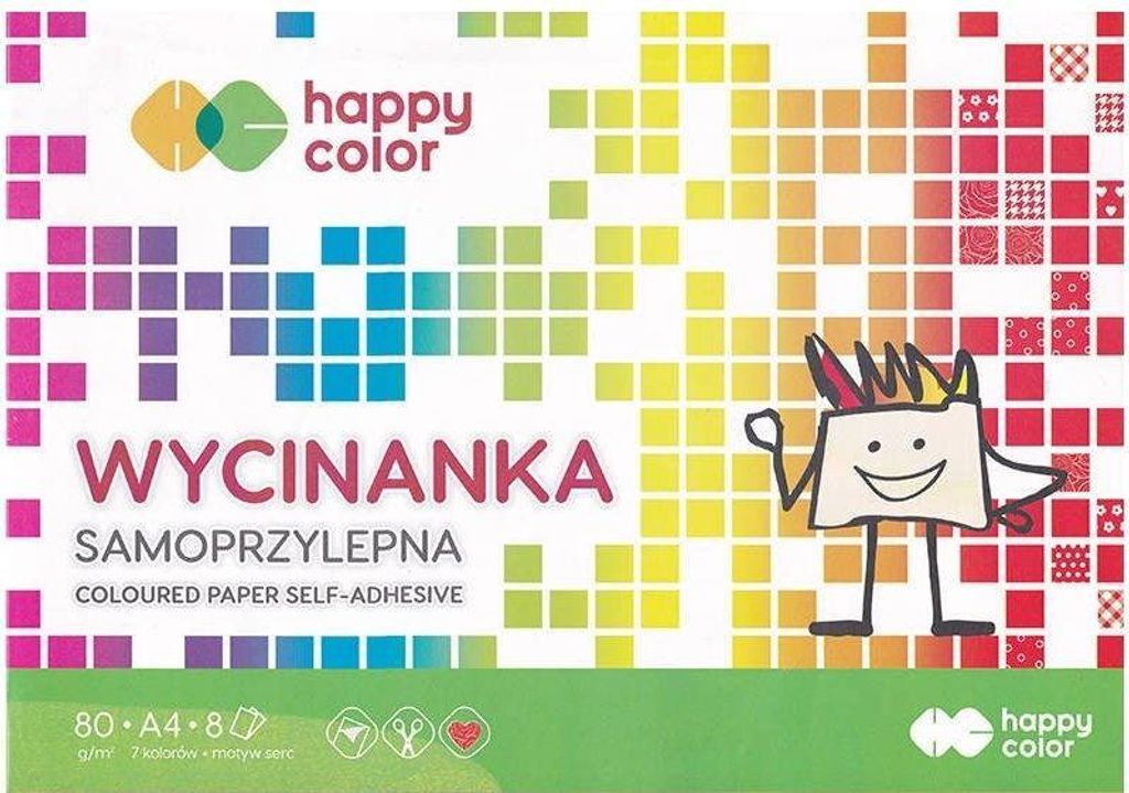 Happy Color – Selbstklebendes farbiges A4-Papier, 10er-Pack