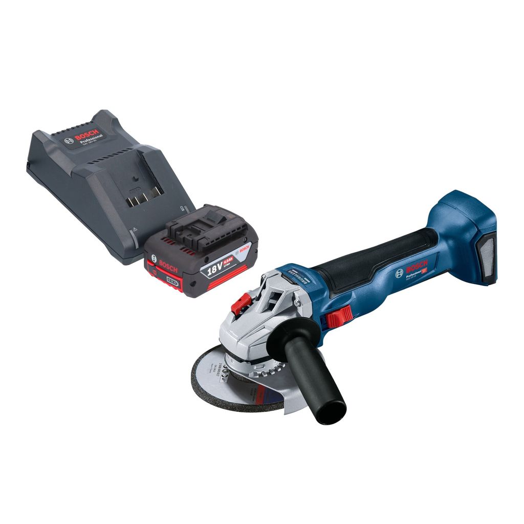 Bosch GWS 18V-10 Professional Akku Winkelschleifer 18 V 125 mm Brushless + 1x Akku 4,0 Ah + Ladegerät