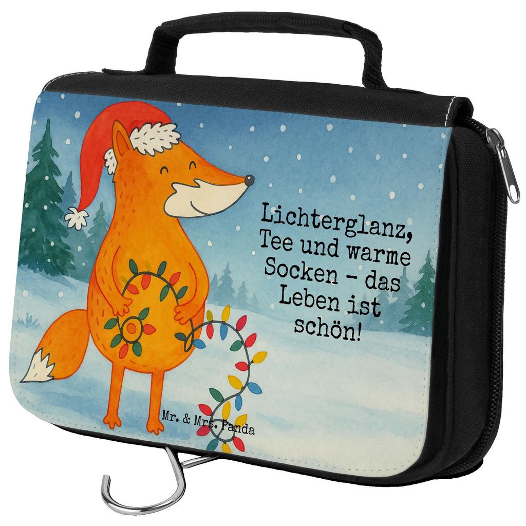 Mr. & Mrs. Panda Kulturtasche Fuchs Weihnachten Design - Weiß - Geschenk, Heiligabend, Weihnachtsmann, badtasche, Reisebeutel, Weihnachtszeit, kul...