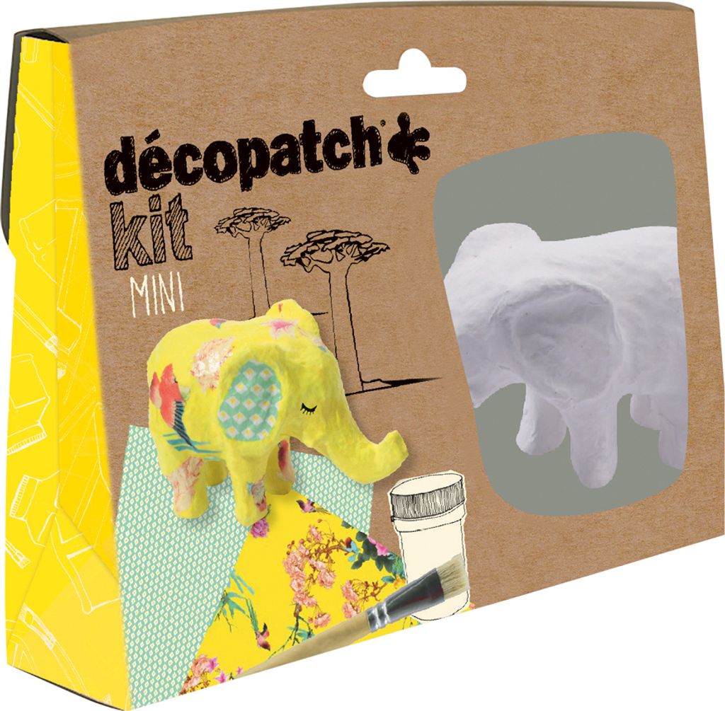 decopatch KIT029C decopatch Pappmaché-Set "Elefant", 5 Immagine del prodotto 