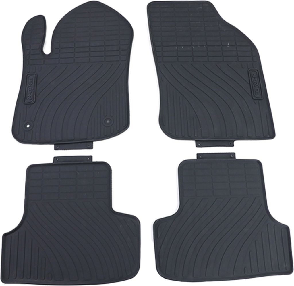 Premium Gummi Fußmatten Set 4-teilig Schwarz für Peugeot 208 12-19