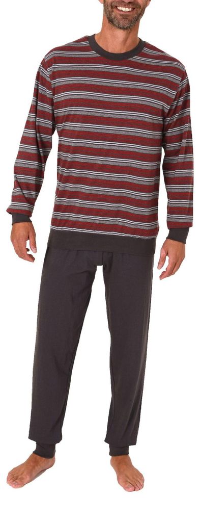 Normann Herren langarm Schlafanzug mit Bündchen Pyjama in Produktbild 