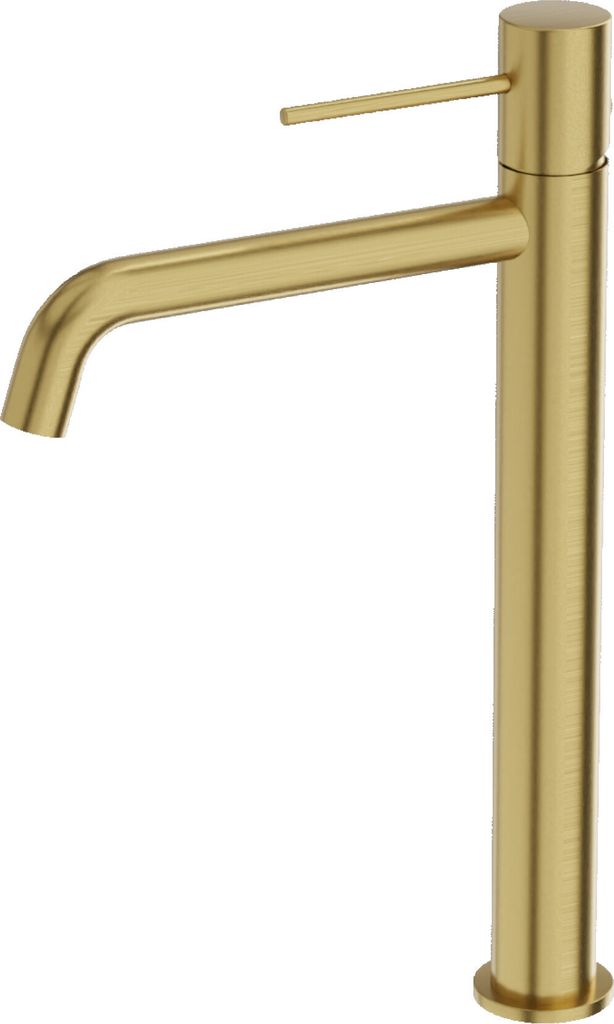 LAVITA Hoch Waschtischarmatur - Orion Brushed Gold | Aufrechte Wasserhahn Bad | Mischbatterie für Waschbecken | Waschtisch-Armaturen Badezimmer | ...