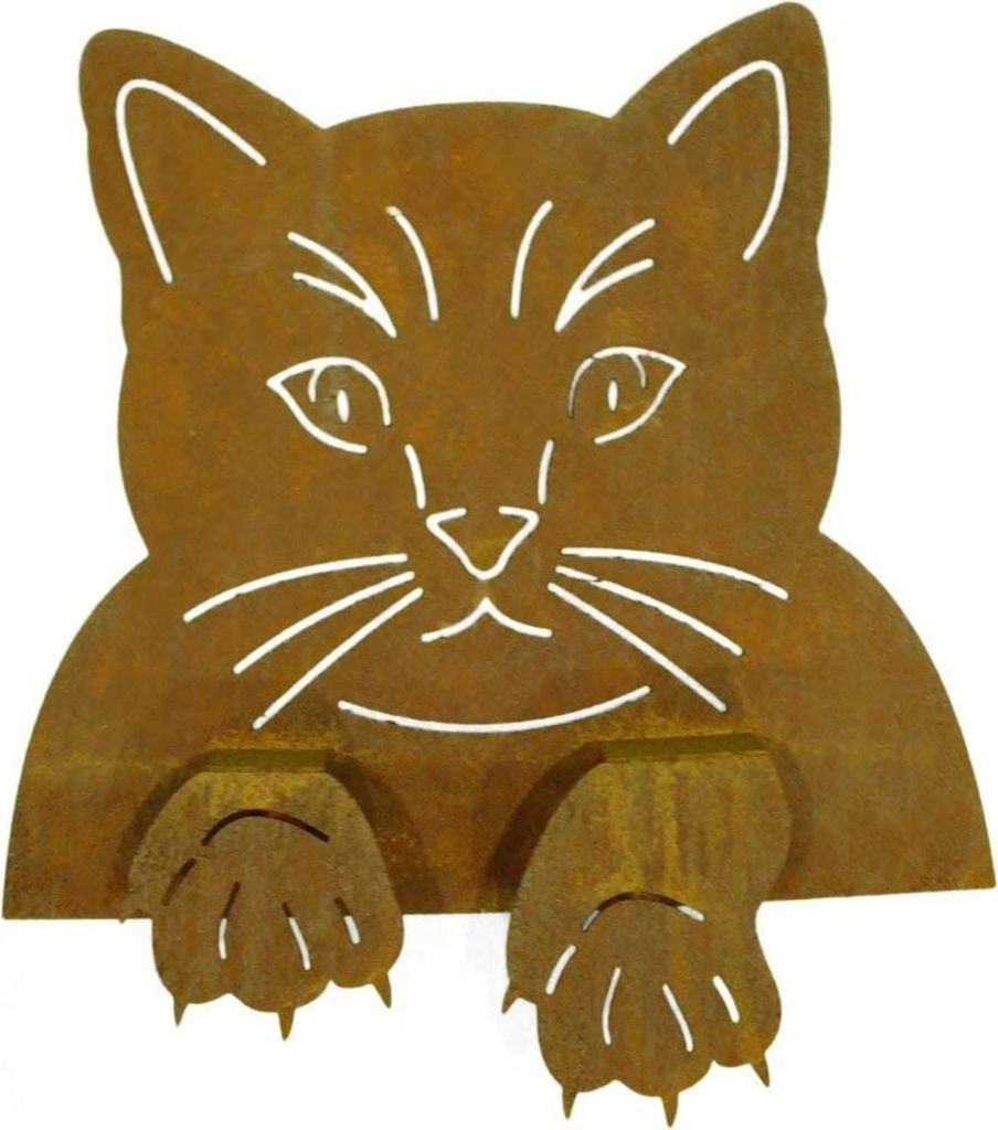 Rostikal Katzen Deko Zaunhocker 23 x 21 cm Gartendeko Rost Produktbild 