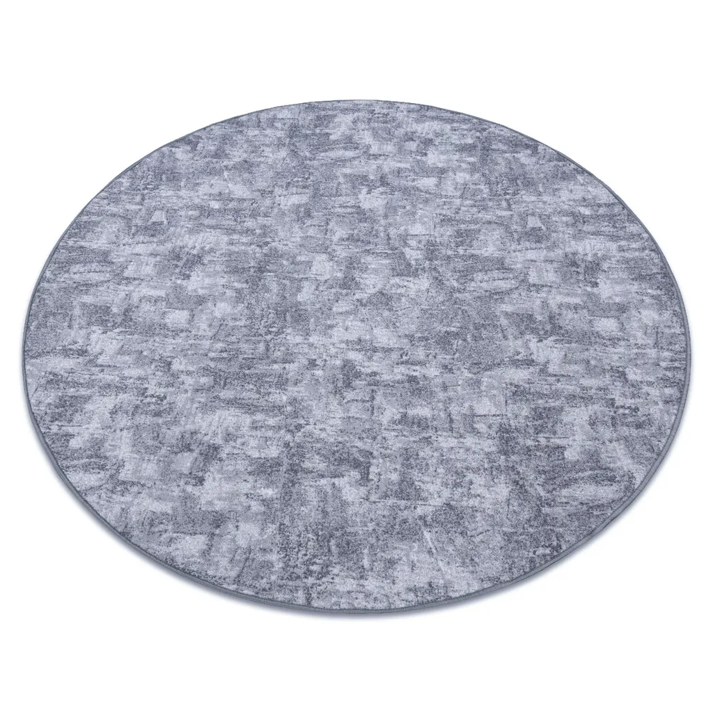 Tapis de Salon Rond Gris 100 cm SOLID : Idéal pour un Coin Bureau Zen