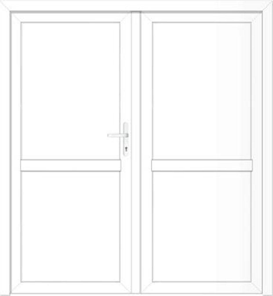 RORO Nebeneingangstür Colorado 2.flg 200x200 cm Kunststoff weiß/weiß 1/2-1/2 Gehflügel Rechts-Standflügel Links