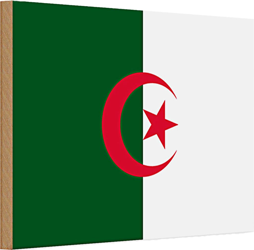 Holzschild Flagge Algerien 30x20cm Flag of Algeria