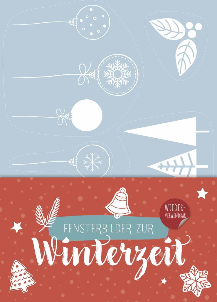 Brunnen Fensterbild-Set Winterzeit, wiederverwendbar, farbig, 3 A4-Seiten