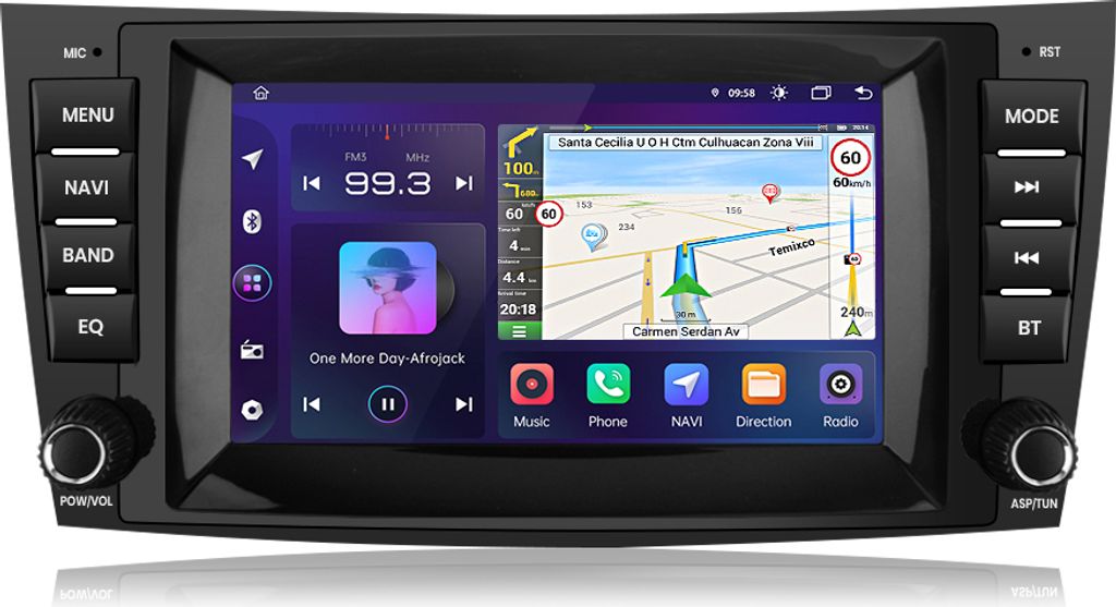 7 Zoll Carplay Android12 Autoradio für Mercedes Benz E-Klasse W211 W219 RDS BT SWC GPS WIFI Navi DAB+ 2+32G