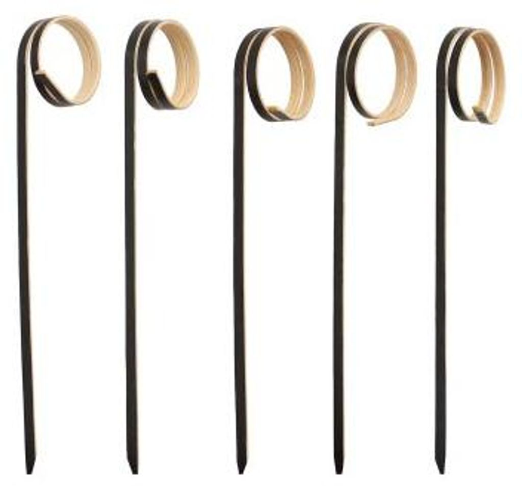 PAPSTAR Fingerfood-Picker "Twister", 11 cm, schwarz, ideal für Partys | Papptray (100 Stück)