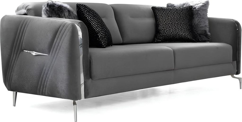 Designer Sofa 3 Sitzer big Couch Polster Sofas Design schwarz Samt Möbel
