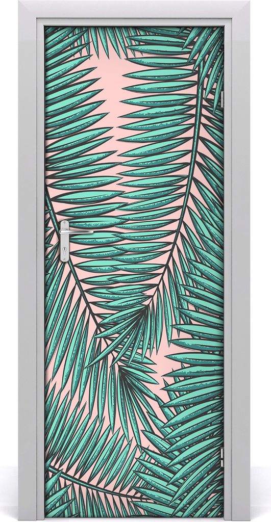 Tulup Türaufkleber 75x205 cm Dekorative Aufkleber Selbstklebend Wasserdichte Tapete Abnehmbar Schlafzimmer Wohnzimmer Wohnkultur - Palmenblätter