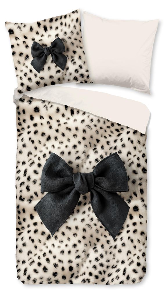 Duvet cover Pure 200x200 + 2* 80x80 cm - Leopard print with bow