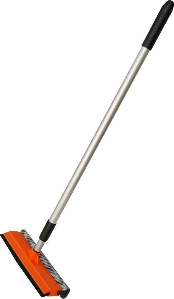 Fensterwischer Teleskop 140 cm mit Waschbürste – 2in1 Wasserabzieher & Schwamm, Saska Garden