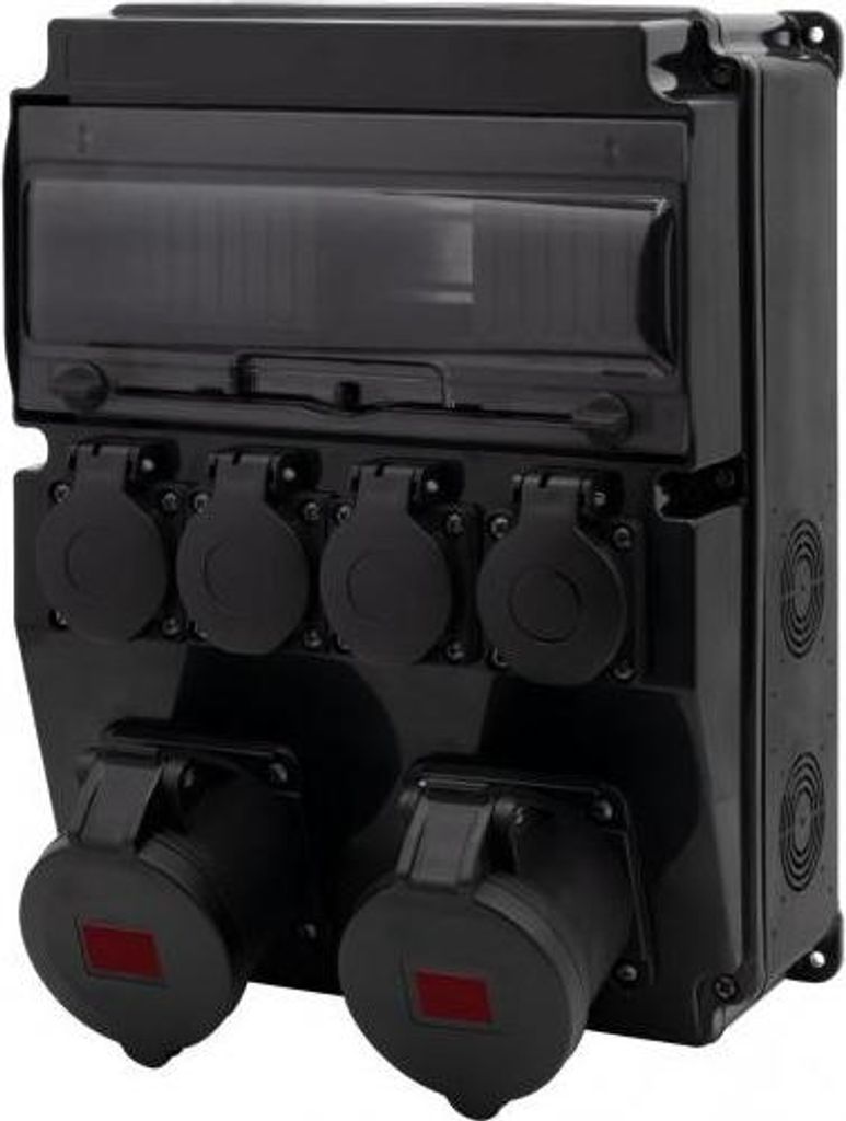Quadro elettrico nero CAJA 12M SCENIC - prese diritte Immagine del prodotto 