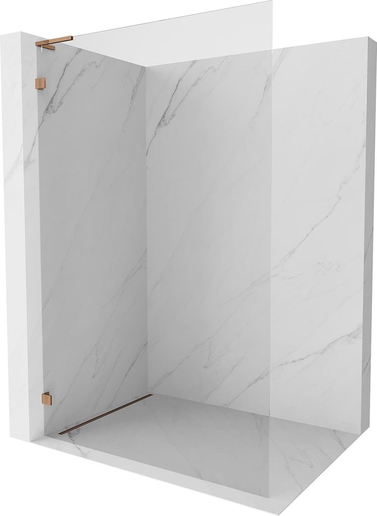 Mexen Lunar L Duschwand Walk-in links 60 x 200 cm, transparent 8 mm, Roségold - 830L-060-000-60-00-L